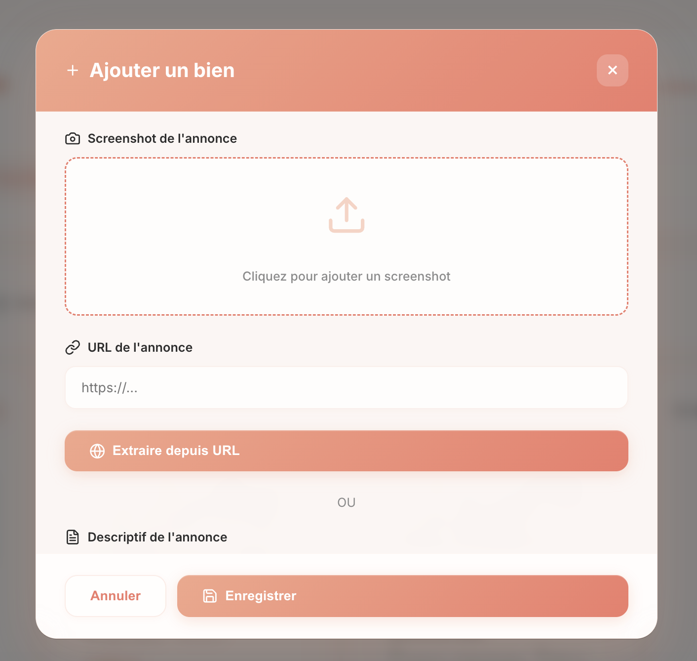 Ajouter un bien dans immotracker
