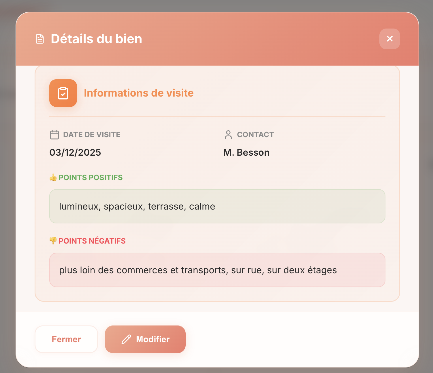 Suivi des visites immotracker